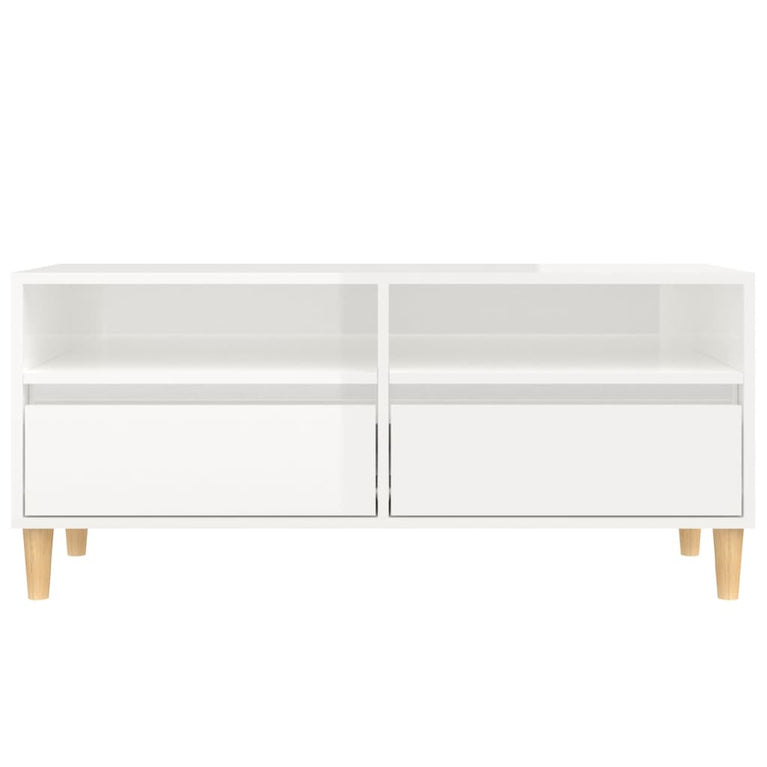Tv-meubel 100x34,5x44,5 cm bewerkt hout hoogglans wit MeubelReus