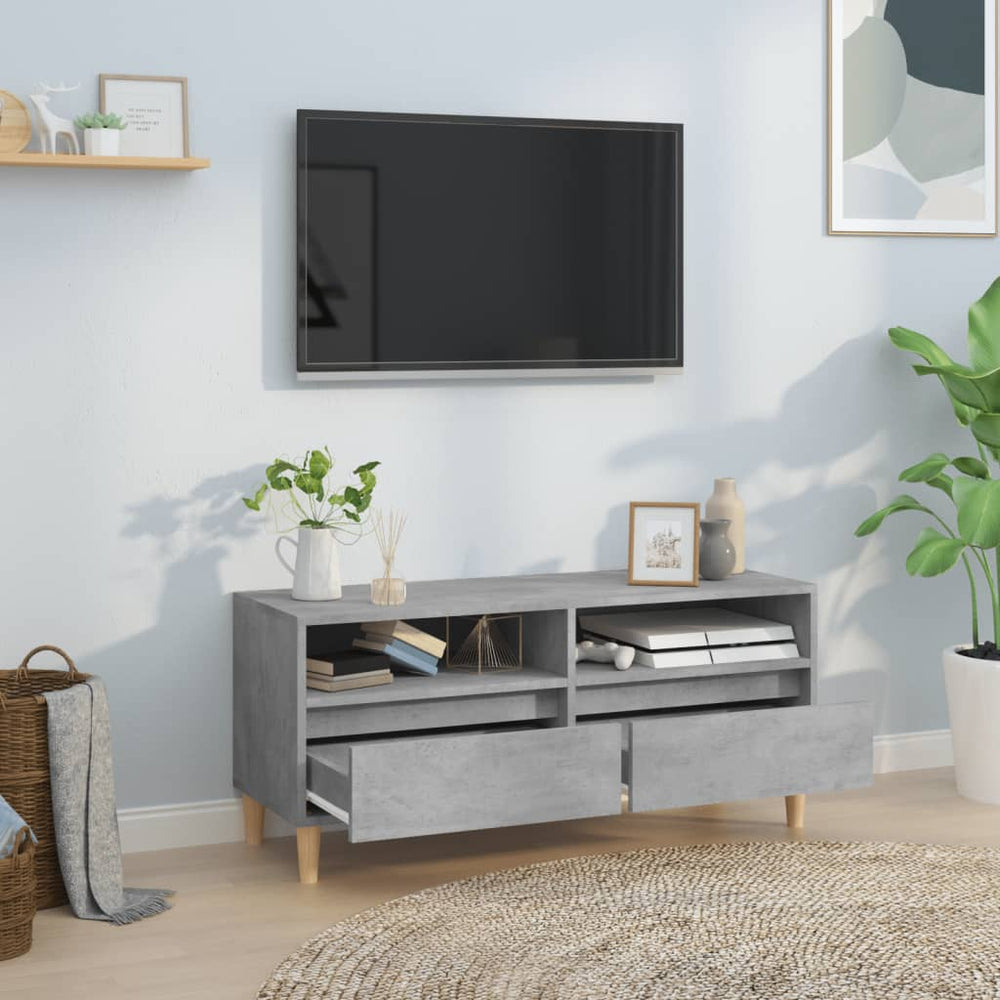 Tv-meubel 100x34,5x44,5 cm bewerkt hout betongrijs MeubelReus