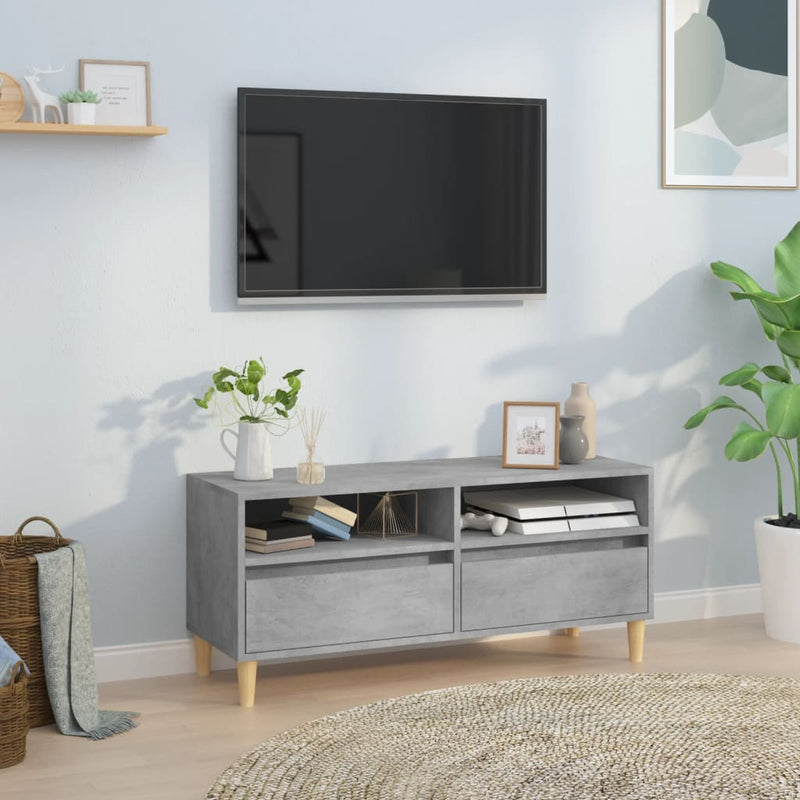Tv-meubel 100x34,5x44,5 cm bewerkt hout betongrijs MeubelReus