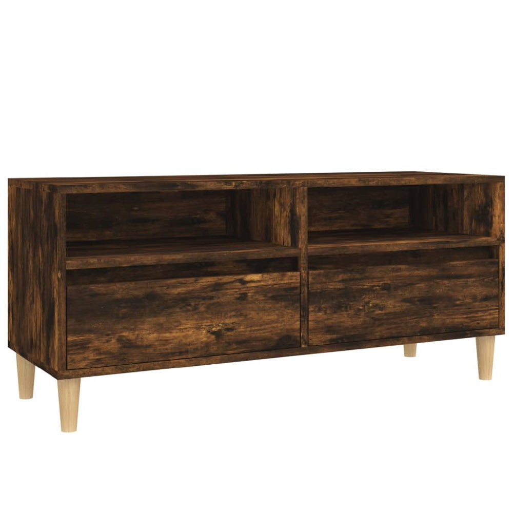 Tv-meubel 100x34,5x44,5 cm bewerkt hout gerookt eikenkleurig MeubelReus