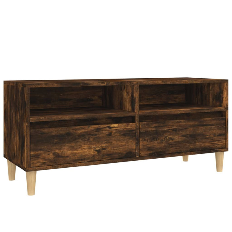 Tv-meubel 100x34,5x44,5 cm bewerkt hout gerookt eikenkleurig MeubelReus