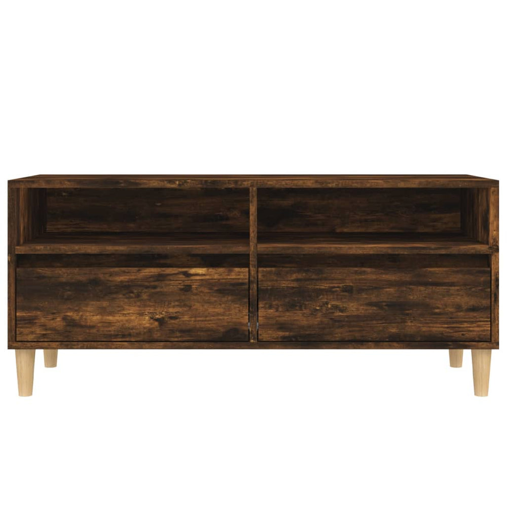 Tv-meubel 100x34,5x44,5 cm bewerkt hout gerookt eikenkleurig MeubelReus