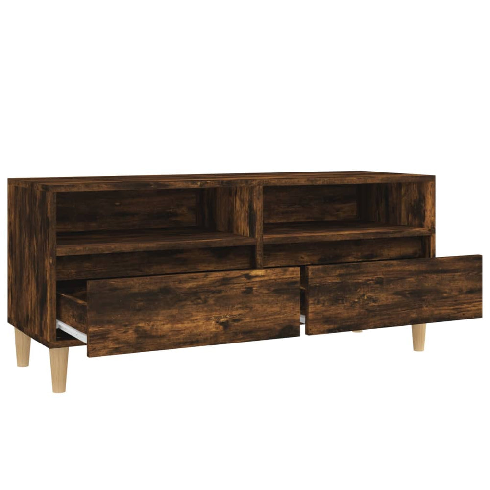 Tv-meubel 100x34,5x44,5 cm bewerkt hout gerookt eikenkleurig MeubelReus