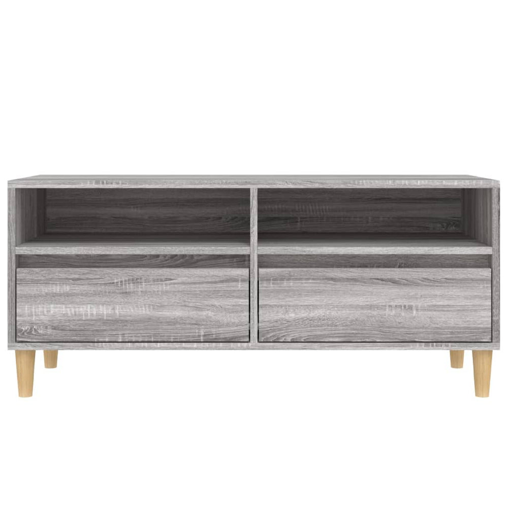 Tv-meubel 100x34,5x44,5 cm bewerkt hout grijs sonoma eikenkleur MeubelReus
