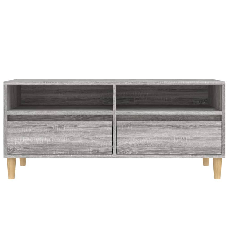 Tv-meubel 100x34,5x44,5 cm bewerkt hout grijs sonoma eikenkleur MeubelReus