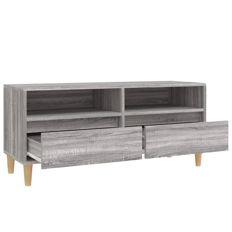 Tv-meubel 100x34,5x44,5 cm bewerkt hout grijs sonoma eikenkleur MeubelReus