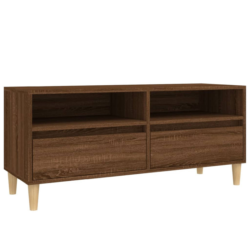 Tv-meubel 100x34,5x44,5 cm bewerkt hout bruin eikenkleur MeubelReus