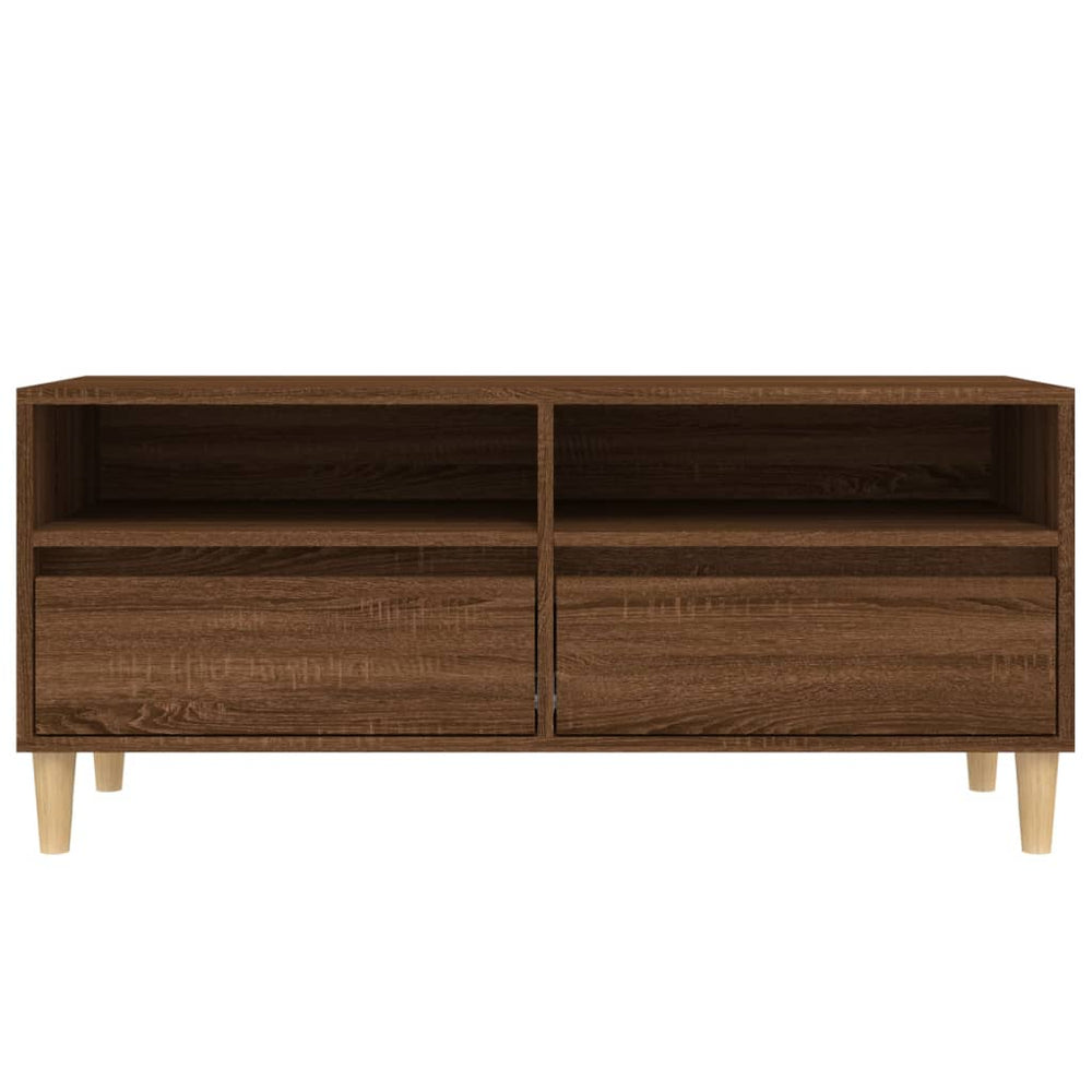 Tv-meubel 100x34,5x44,5 cm bewerkt hout bruin eikenkleur MeubelReus