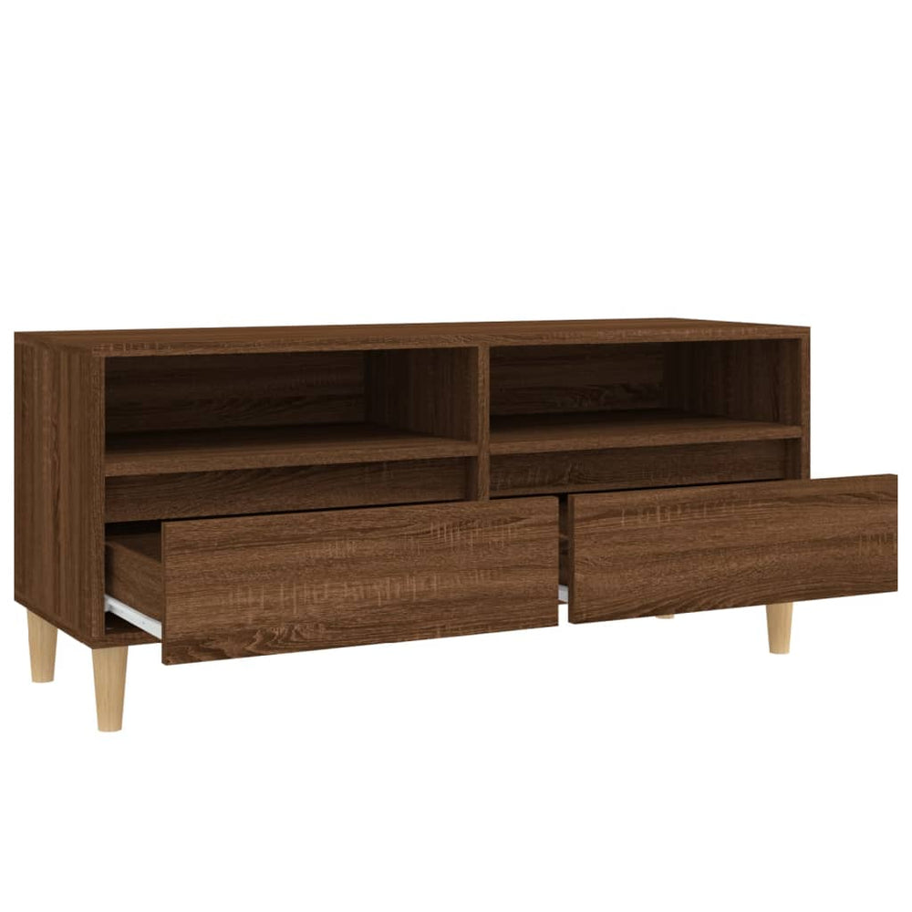 Tv-meubel 100x34,5x44,5 cm bewerkt hout bruin eikenkleur MeubelReus