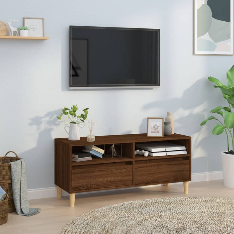 Tv-meubel 100x34,5x44,5 cm bewerkt hout bruin eikenkleur MeubelReus