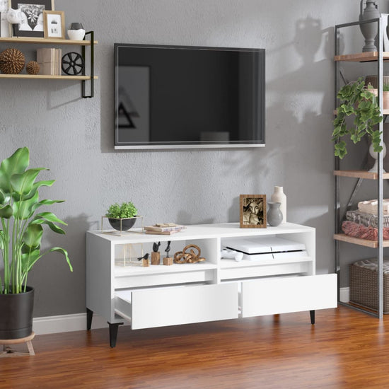 Tv-meubel 100x34,5x44,5 cm bewerkt hout wit MeubelReus