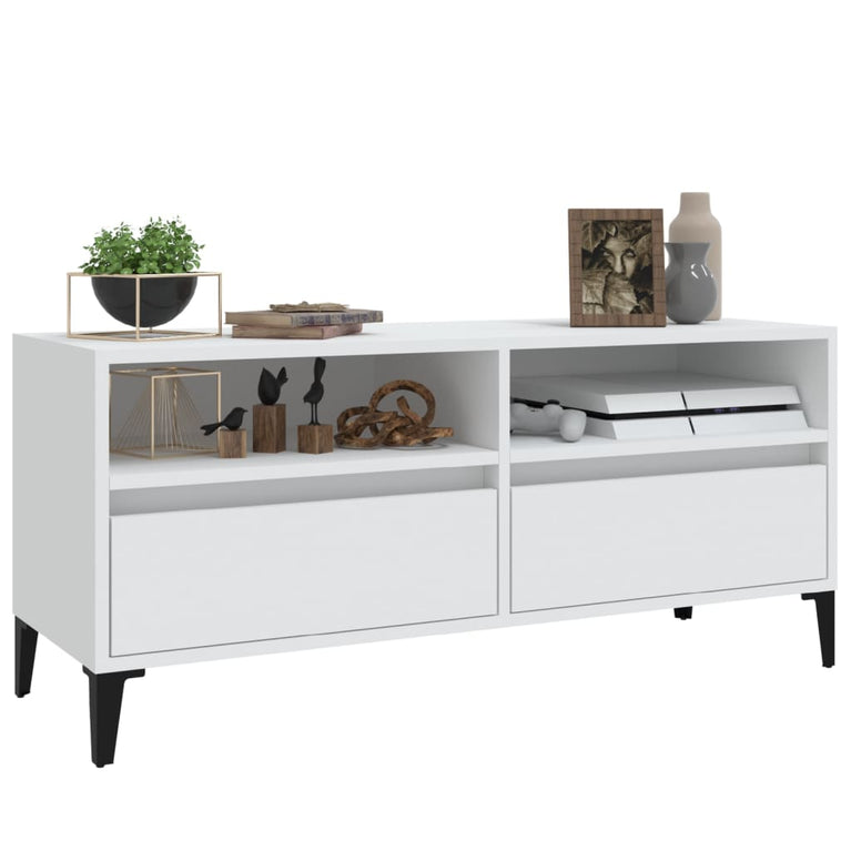 Tv-meubel 100x34,5x44,5 cm bewerkt hout wit MeubelReus