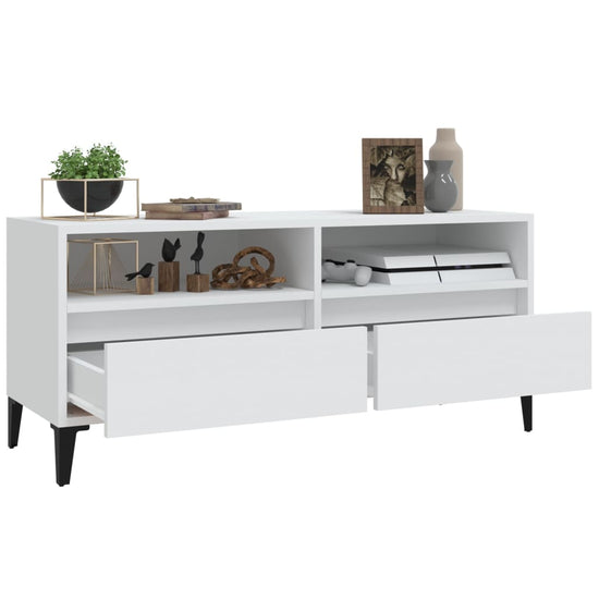 Tv-meubel 100x34,5x44,5 cm bewerkt hout wit MeubelReus