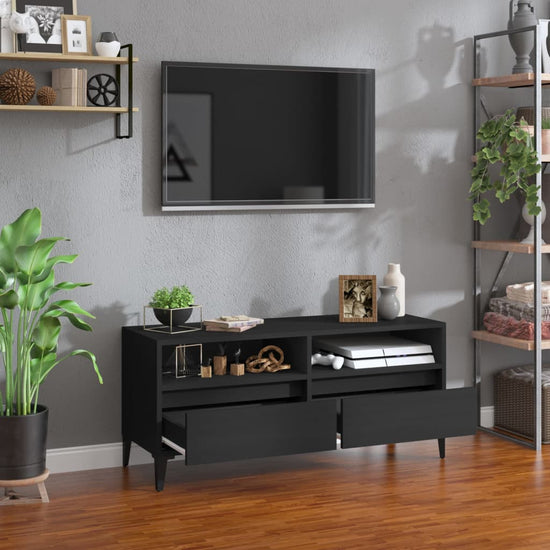 Tv-meubel 100x34,5x44,5 cm bewerkt hout zwart MeubelReus