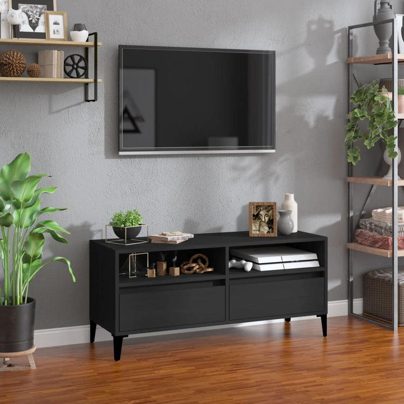 Tv-meubel 100x34,5x44,5 cm bewerkt hout zwart MeubelReus