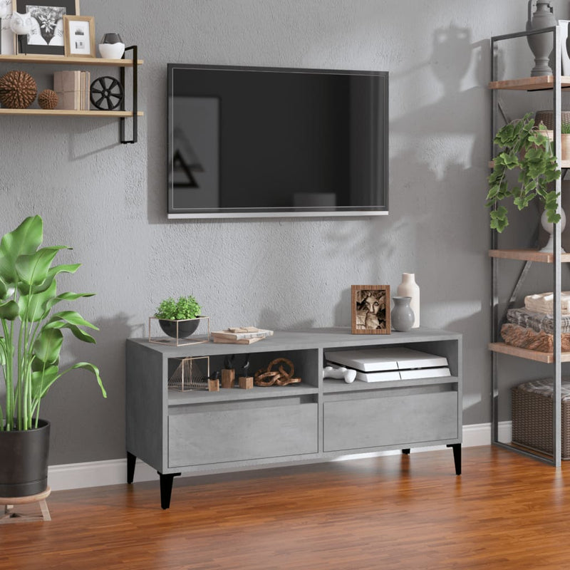 Tv-meubel 100x34,5x44,5 cm bewerkt hout betongrijs MeubelReus