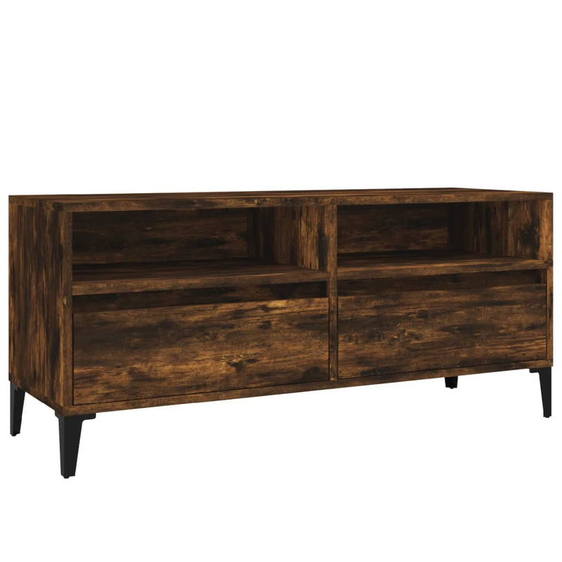 Tv-meubel 100x34,5x44,5 cm bewerkt hout gerookt eikenkleurig MeubelReus