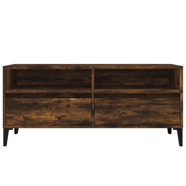 Tv-meubel 100x34,5x44,5 cm bewerkt hout gerookt eikenkleurig MeubelReus
