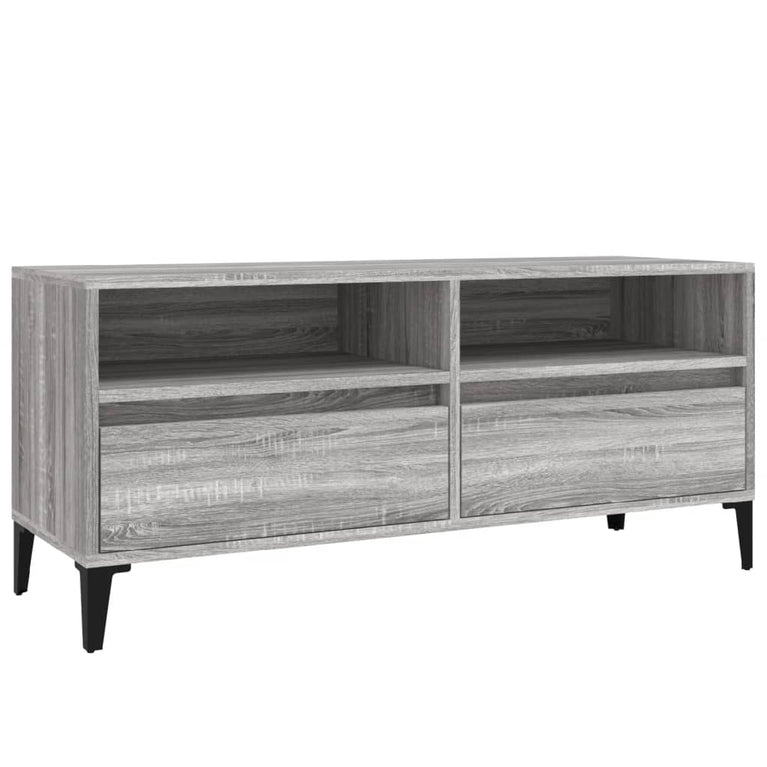 Tv-meubel 100x34,5x44,5 cm bewerkt hout grijs sonoma eikenkleur MeubelReus