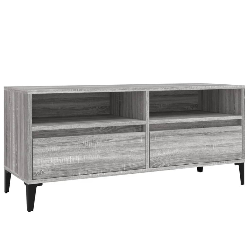 Tv-meubel 100x34,5x44,5 cm bewerkt hout grijs sonoma eikenkleur MeubelReus