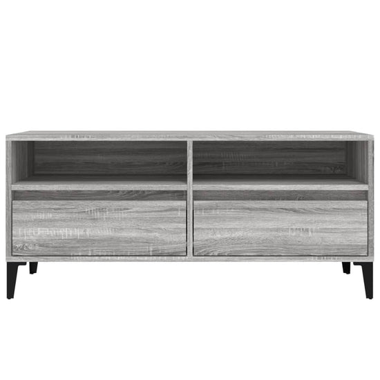 Tv-meubel 100x34,5x44,5 cm bewerkt hout grijs sonoma eikenkleur MeubelReus