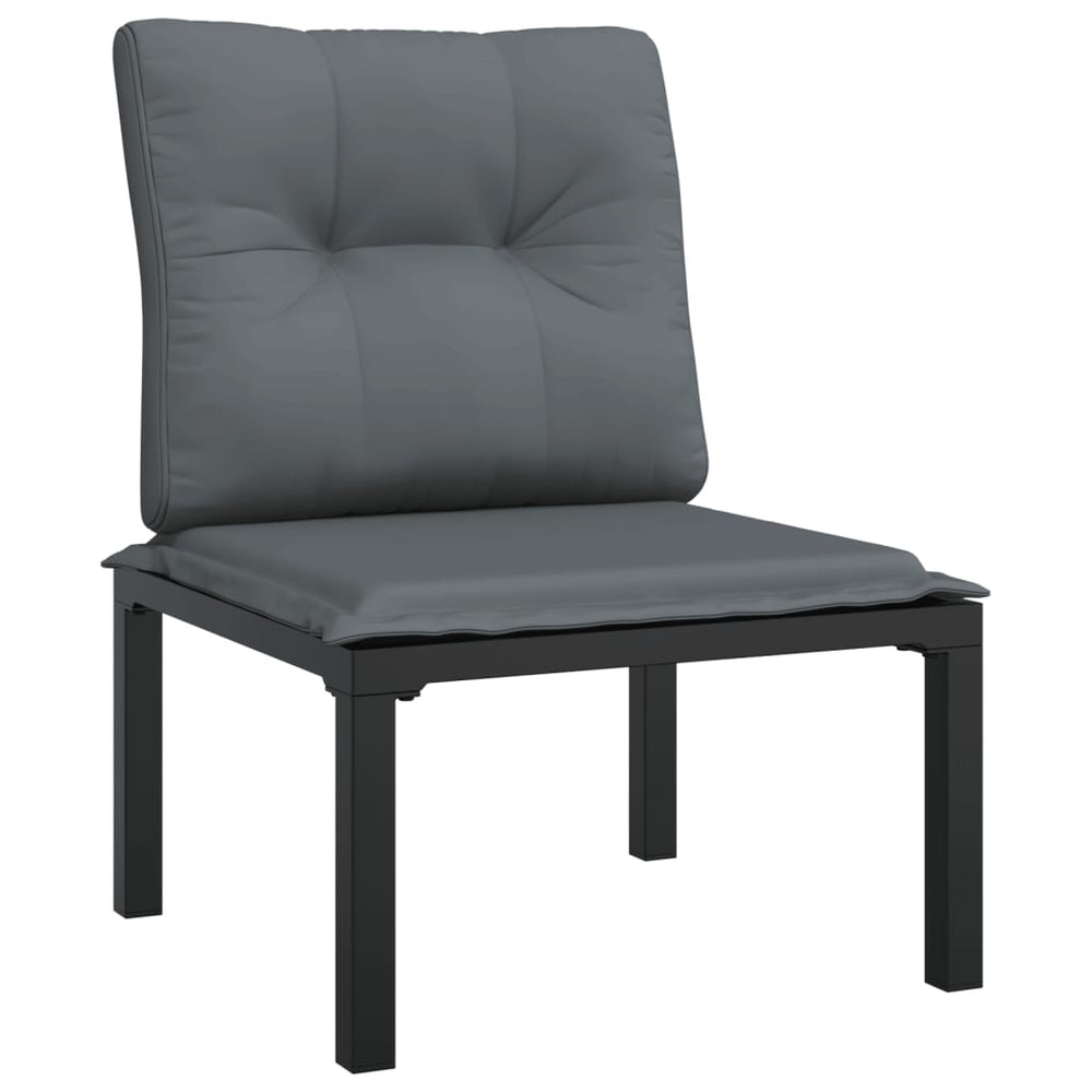 3-delige Loungeset met kussens poly rattan zwart en grijs MeubelReus