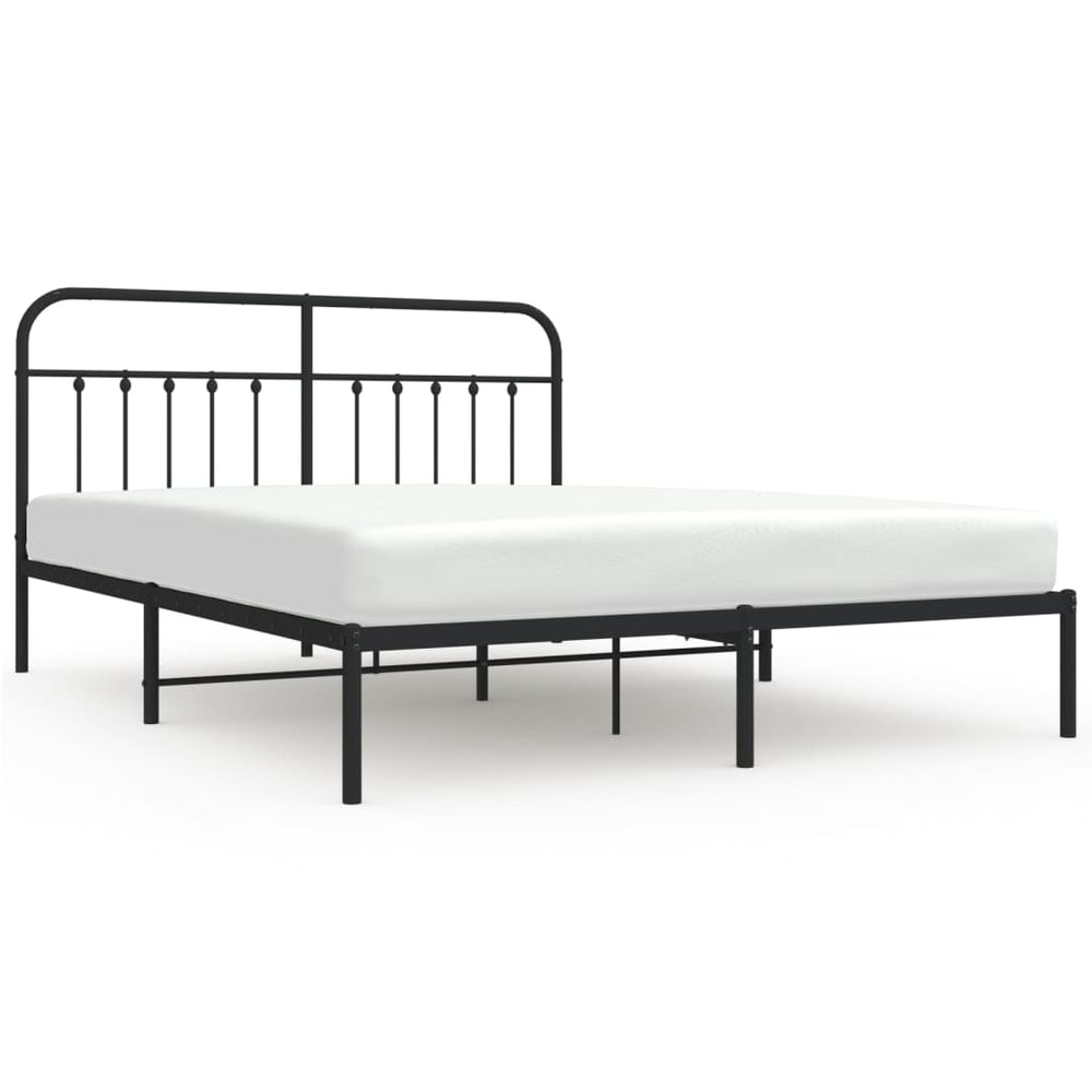 Bedframe met hoofdbord metaal zwart 180x200 cm MeubelReus