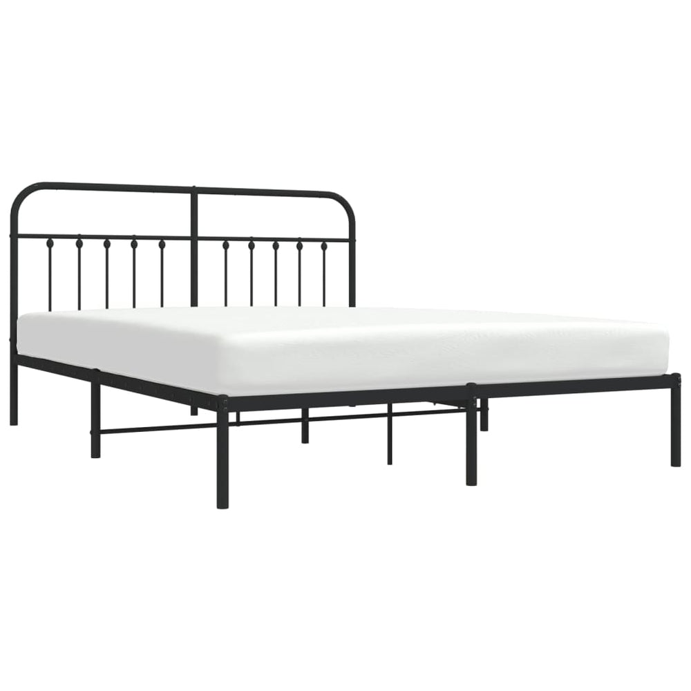 Bedframe met hoofdbord metaal zwart 180x200 cm MeubelReus