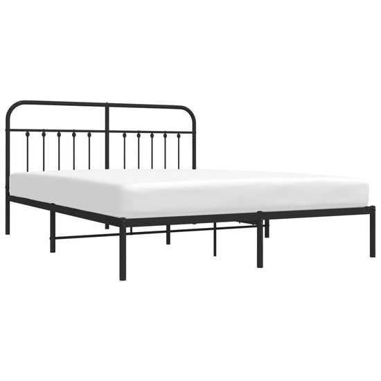 Bedframe met hoofdbord metaal zwart 180x200 cm MeubelReus