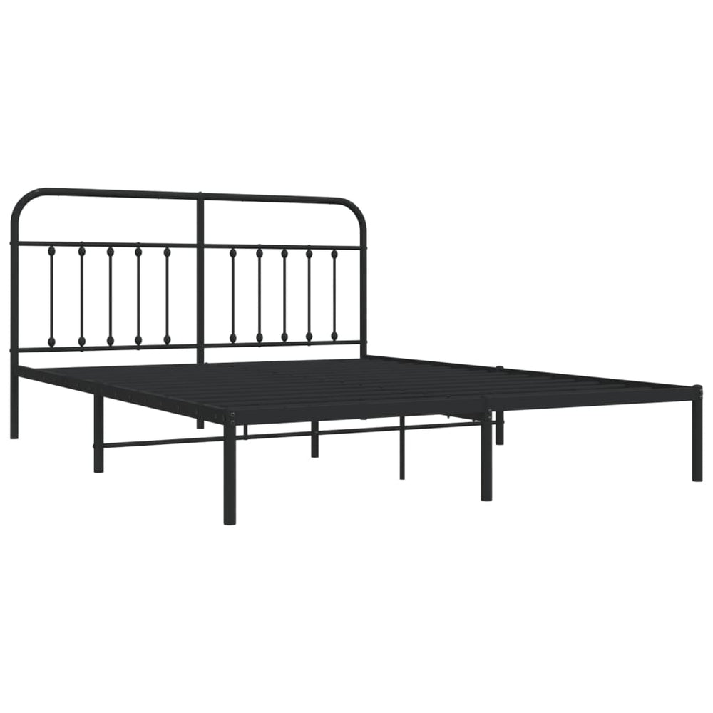 Bedframe met hoofdbord metaal zwart 180x200 cm MeubelReus