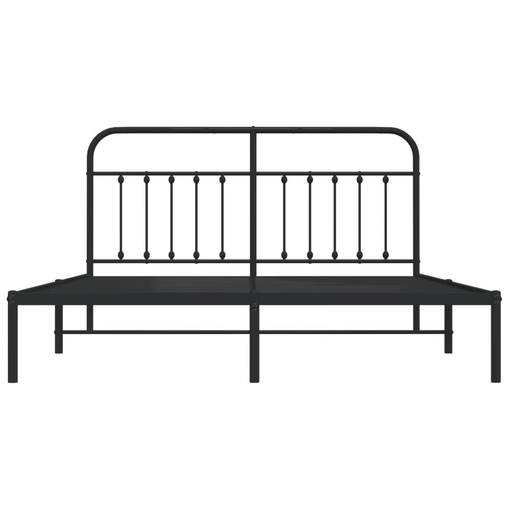 Bedframe met hoofdbord metaal zwart 180x200 cm MeubelReus