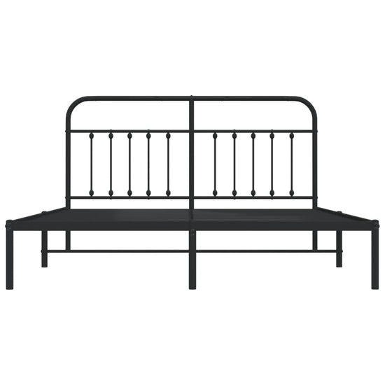 Bedframe met hoofdbord metaal zwart 180x200 cm MeubelReus