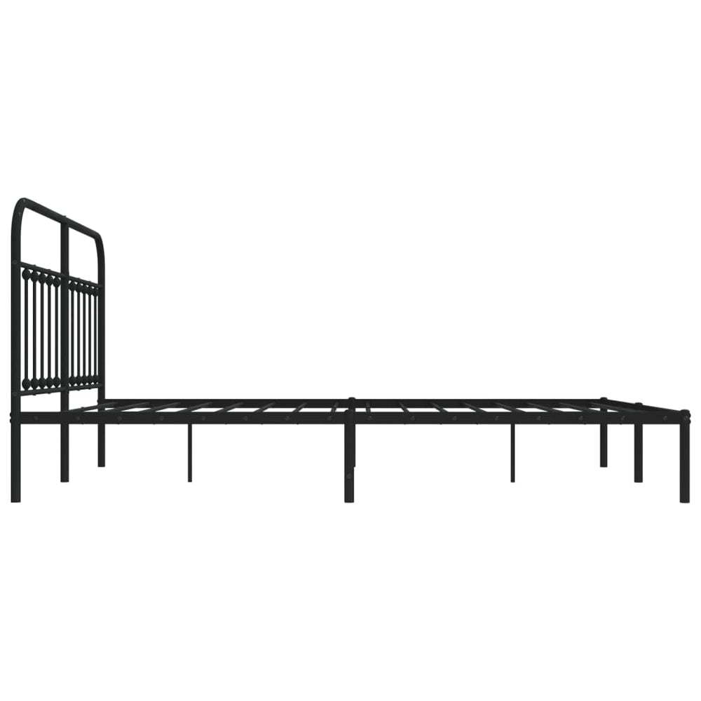 Bedframe met hoofdbord metaal zwart 180x200 cm MeubelReus