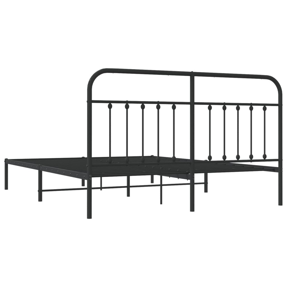 Bedframe met hoofdbord metaal zwart 180x200 cm MeubelReus