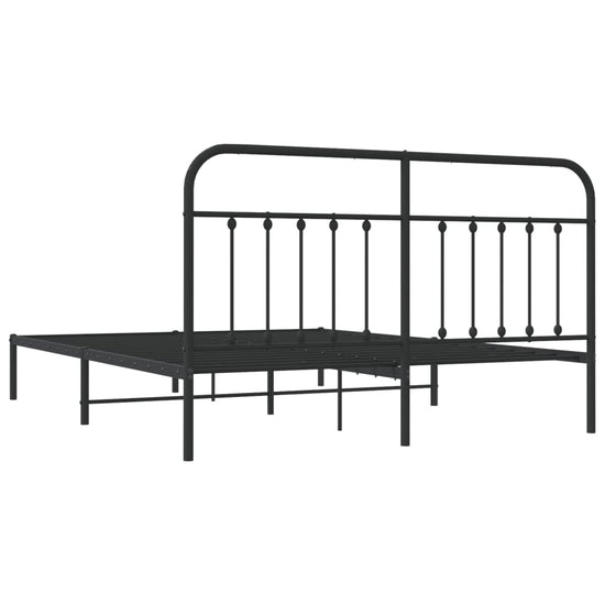 Bedframe met hoofdbord metaal zwart 180x200 cm MeubelReus