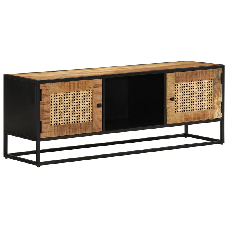 Tv-meubel 110x30x40 cm massief ruw mangohout en ijzer MeubelReus