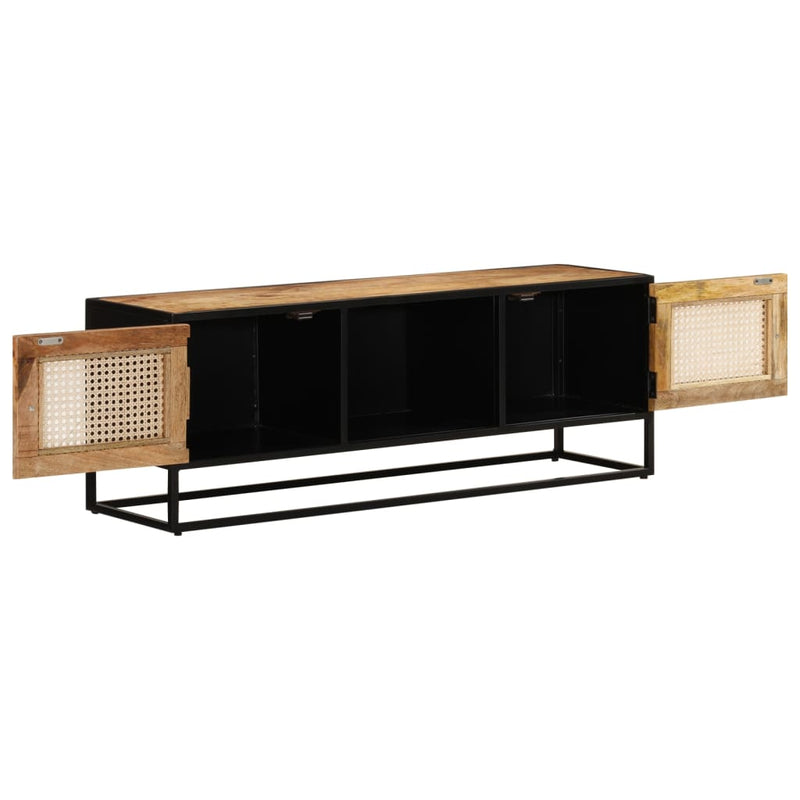 Tv-meubel 110x30x40 cm massief ruw mangohout en ijzer MeubelReus