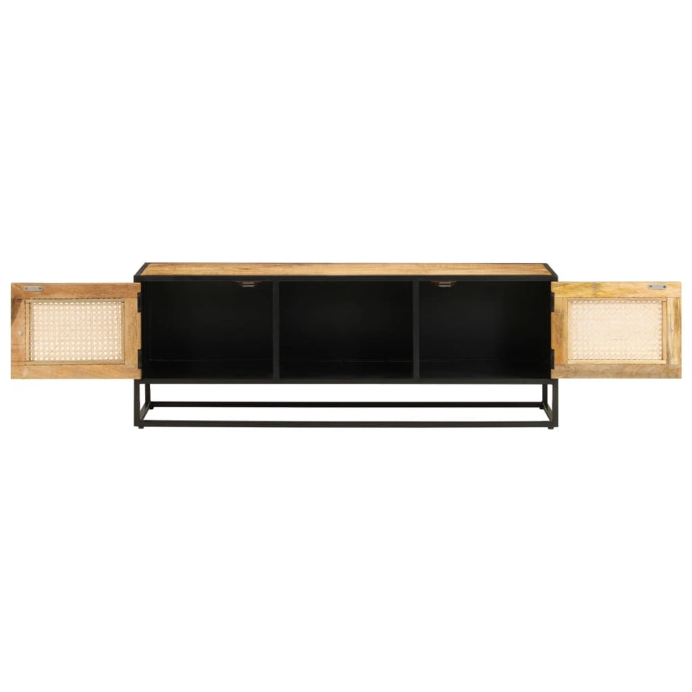 Tv-meubel 110x30x40 cm massief ruw mangohout en ijzer MeubelReus