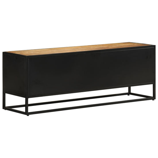 Tv-meubel 110x30x40 cm massief ruw mangohout en ijzer MeubelReus
