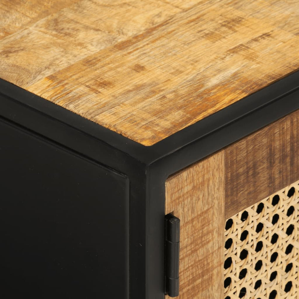 Tv-meubel 110x30x40 cm massief ruw mangohout en ijzer MeubelReus
