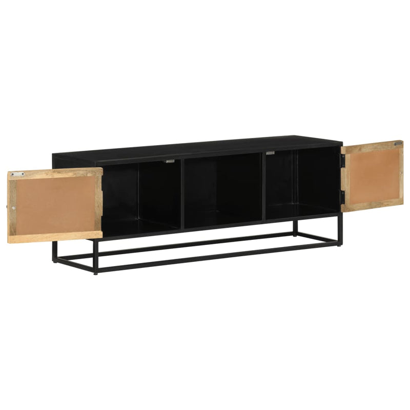 Tv-meubel 110x30x40 cm massief ruw mangohout en ijzer MeubelReus