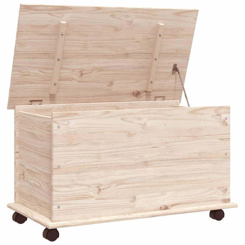Opbergkist met wielen ALTA 73x39,5x44 cm massief grenenhout MeubelReus