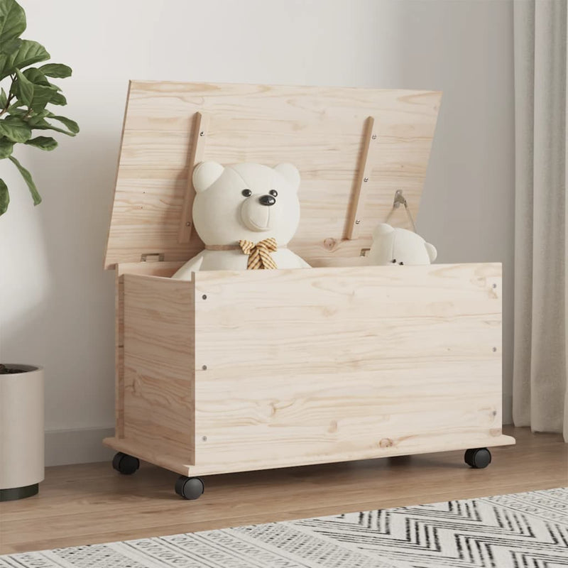 Opbergkist met wielen ALTA 73x39,5x44 cm massief grenenhout MeubelReus
