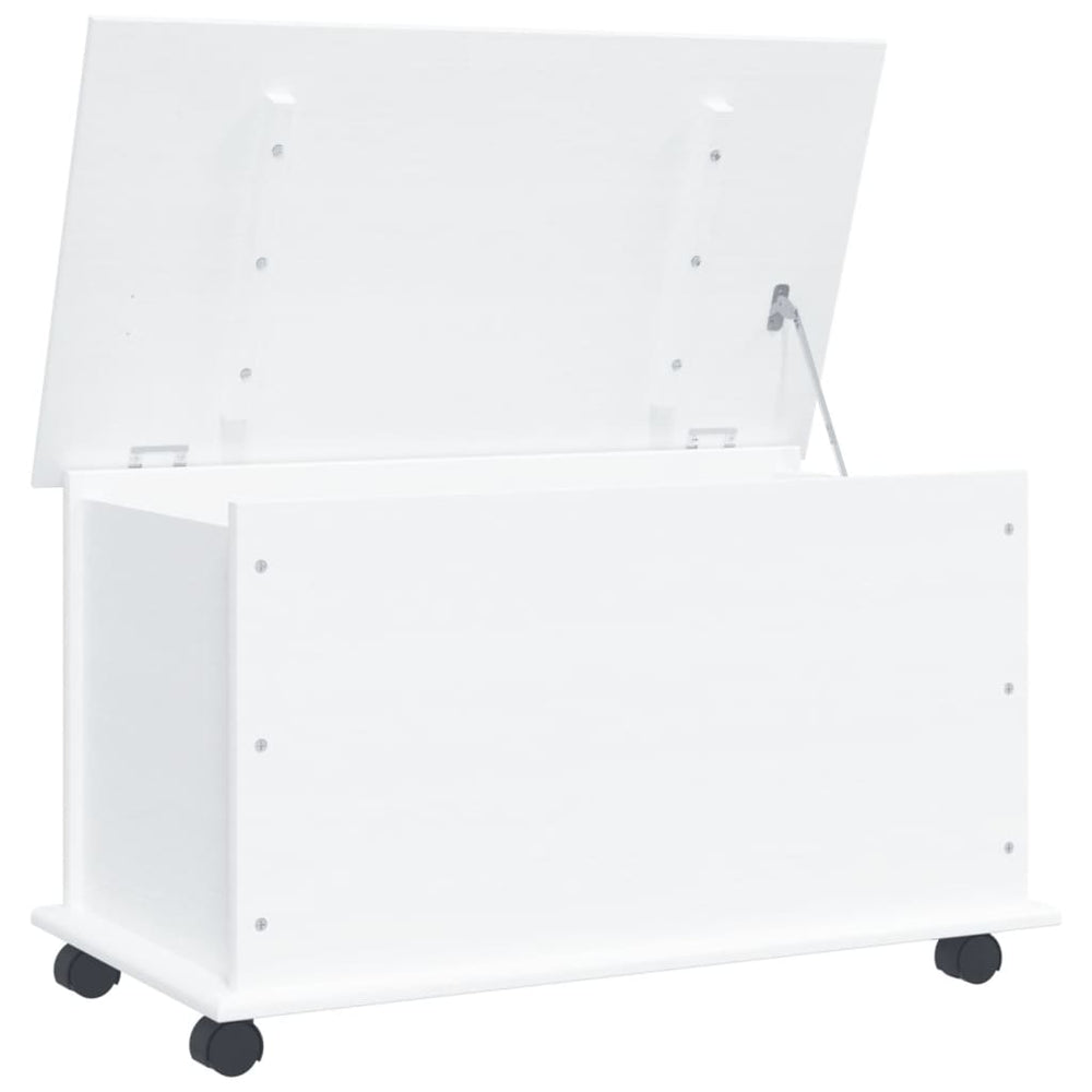 Opbergkist met wielen ALTA 73x39,5x44 cm massief grenenhout wit MeubelReus