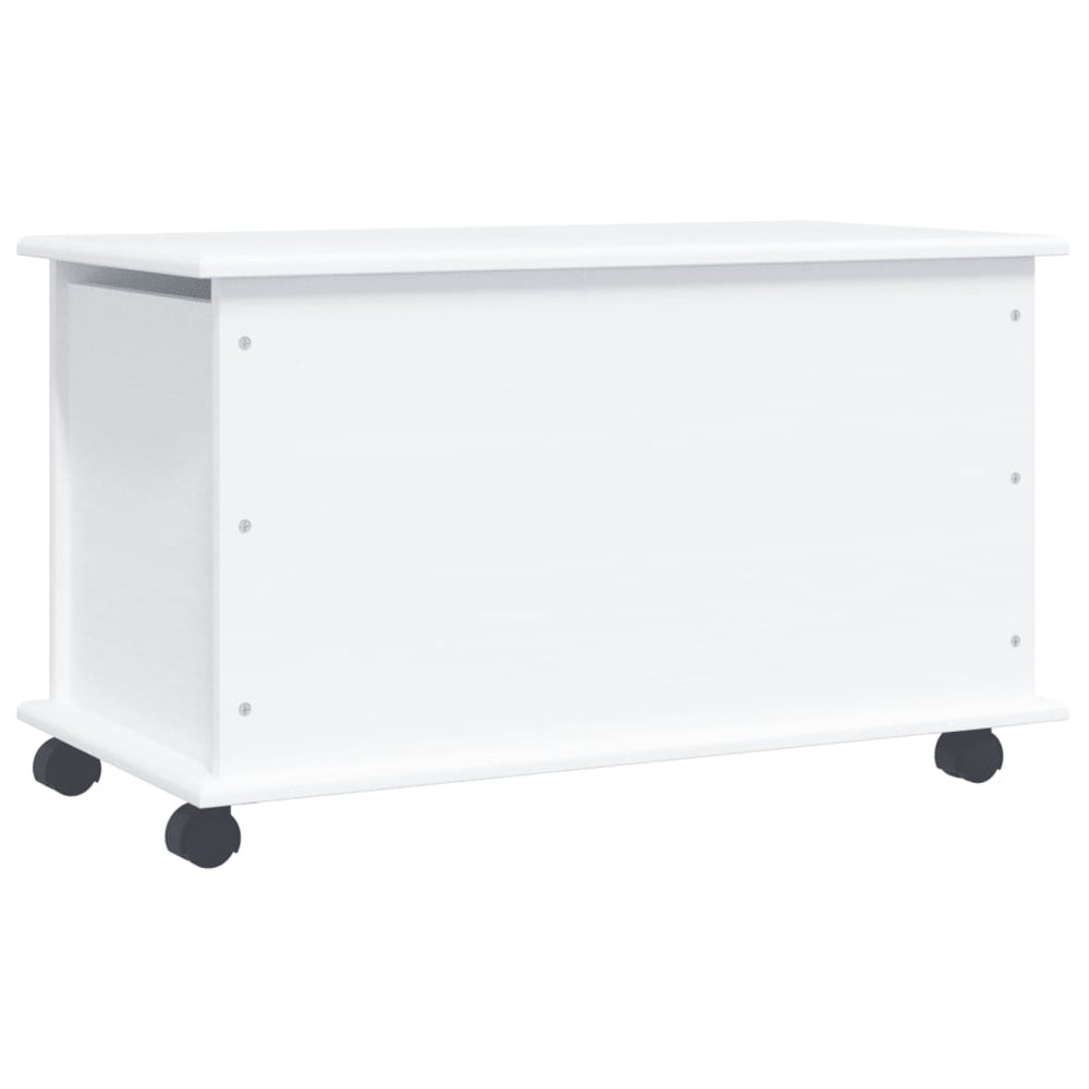 Opbergkist met wielen ALTA 73x39,5x44 cm massief grenenhout wit MeubelReus