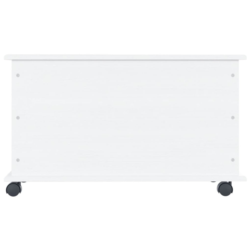 Opbergkist met wielen ALTA 73x39,5x44 cm massief grenenhout wit MeubelReus
