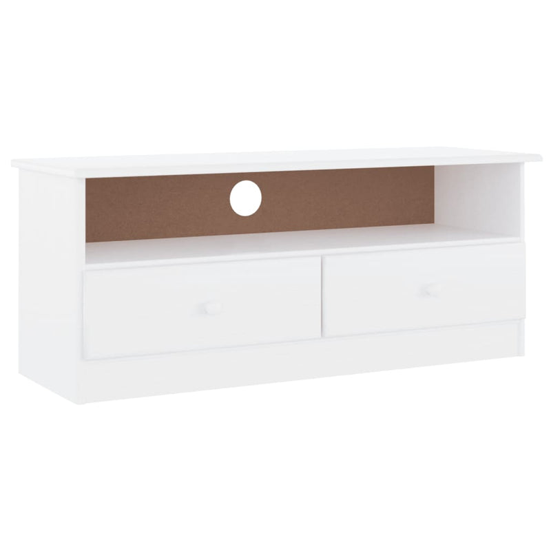 TV-meubel met lades ALTA 100x35x41 cm massief grenenhout wit MeubelReus