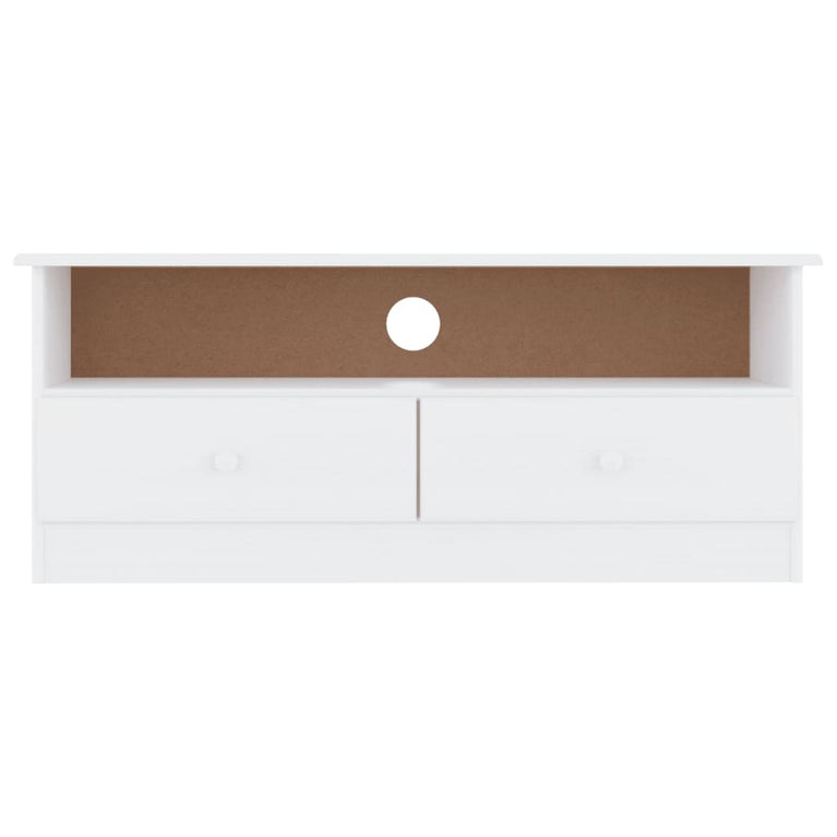 TV-meubel met lades ALTA 100x35x41 cm massief grenenhout wit MeubelReus