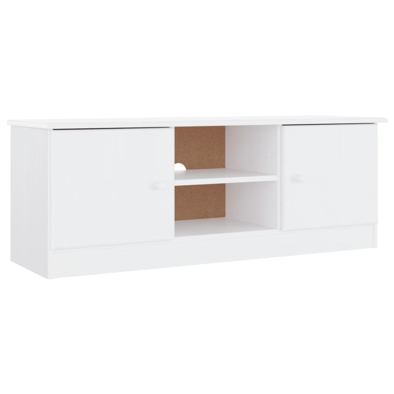 TV-meubel ALTA 112x35x41 cm massief grenenhout wit MeubelReus