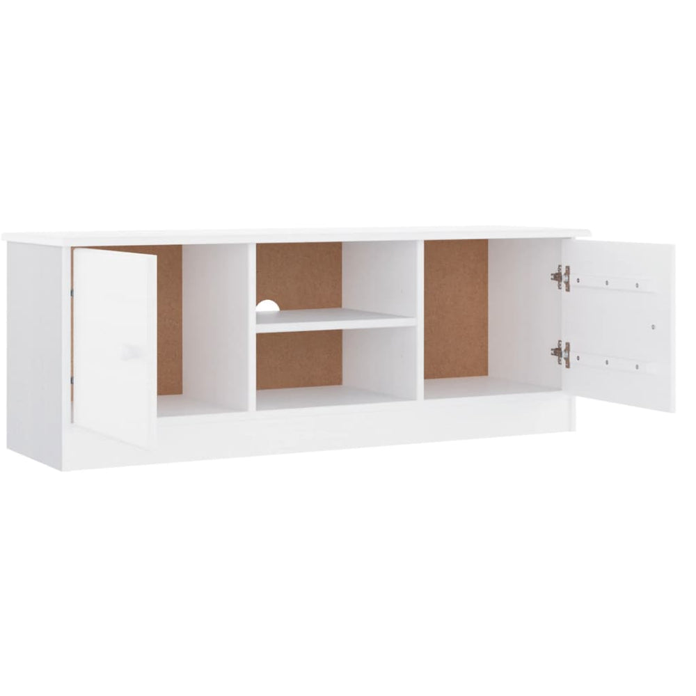 TV-meubel ALTA 112x35x41 cm massief grenenhout wit MeubelReus